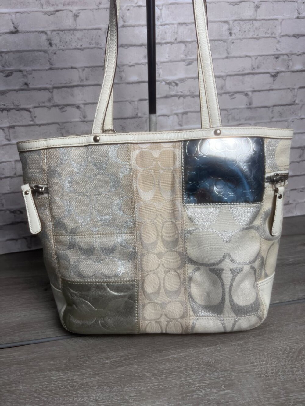 Vintage Y2K COACH Poppy Signature Patchwork Tote Bag 13498 - Picture 2 of 7